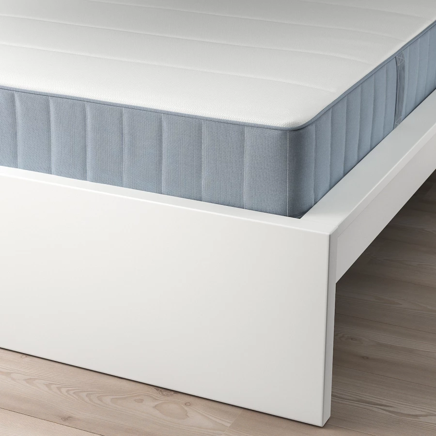 Кровать - IKEA MALM, 200х160 см, матрас жесткий, белый, МАЛЬМ ИКЕА (изображение №4)