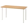 Письменный стол - IKEA ANFALLARE/OLOV, 140х65х63-93 см, бамбук/белый, АНФАЛЛАРЕ/ОЛОВ ИКЕА