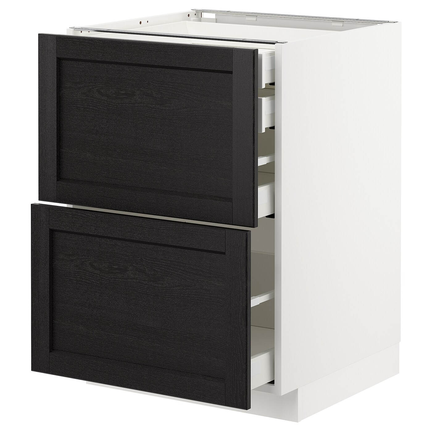 Напольный кухонный шкаф  - IKEA METOD MAXIMERA, 88x62x60см, белый/черный, МЕТОД МАКСИМЕРА ИКЕА