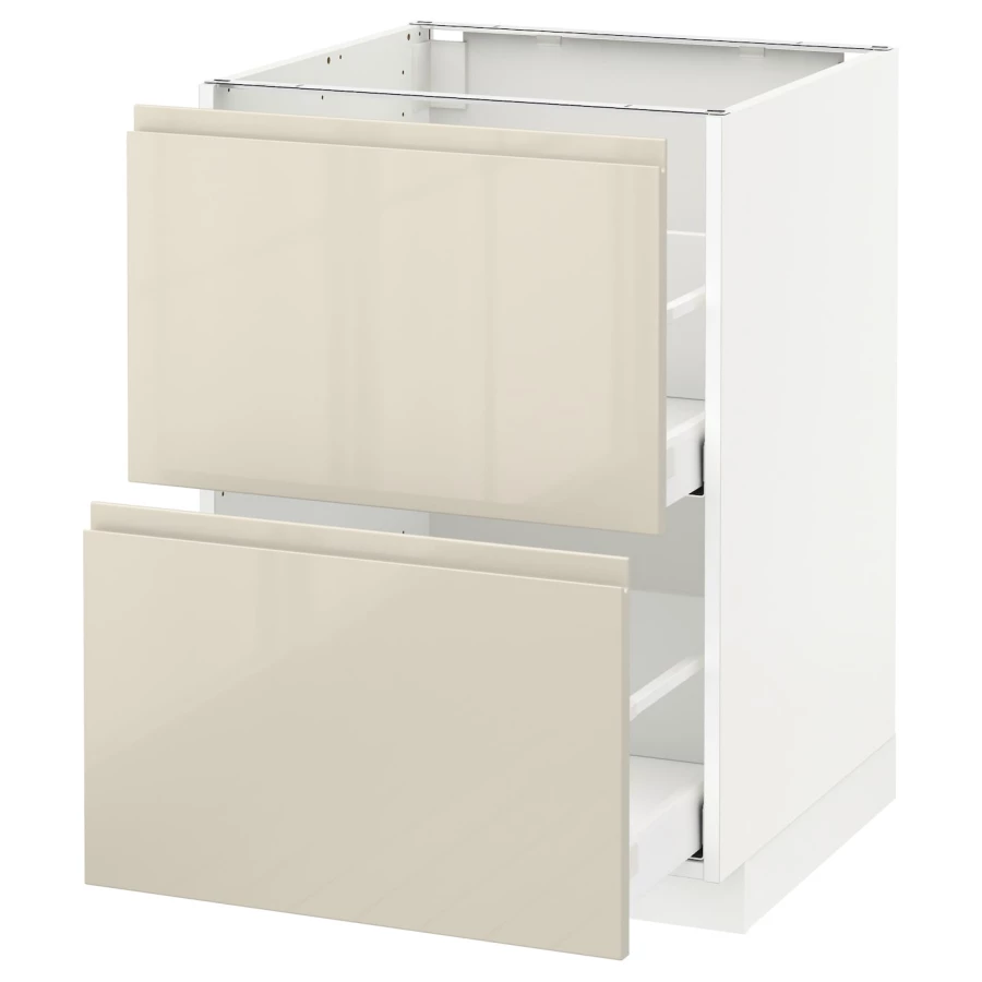 Напольный кухонный шкаф  - IKEA METOD MAXIMERA, 88x62x60см, белый/бежевый, МЕТОД МАКСИМЕРА ИКЕА (изображение №1)