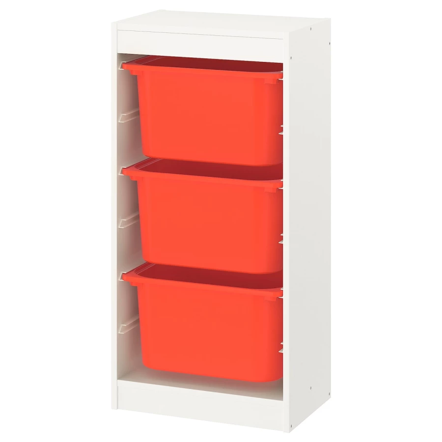 Стеллаж - IKEA TROFAST, 46х30х94 см, белый/оранжевый, ТРУФАСТ ИКЕА (изображение №1)