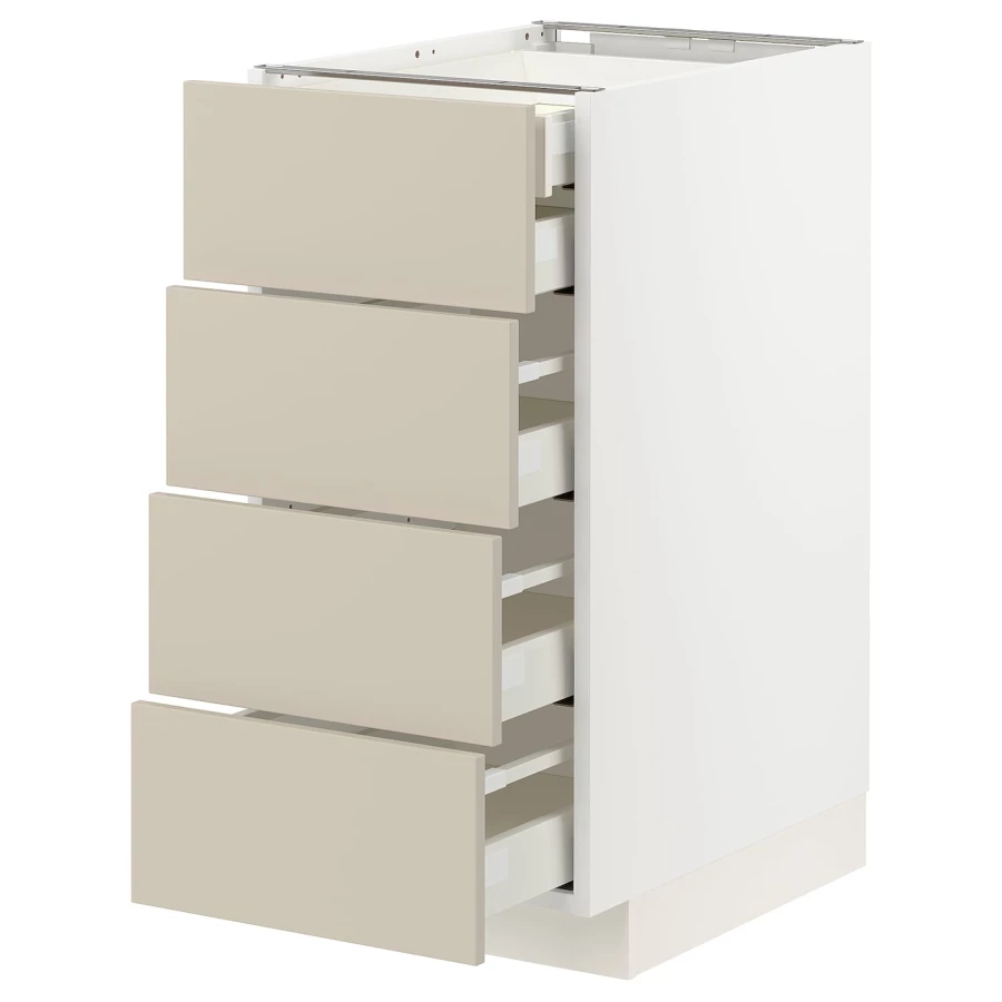 Напольный шкаф  - IKEA METOD MAXIMERA, 88x61,6x40см, белый/бежевый, МЕТОД МАКСИМЕРА ИКЕА (изображение №1)