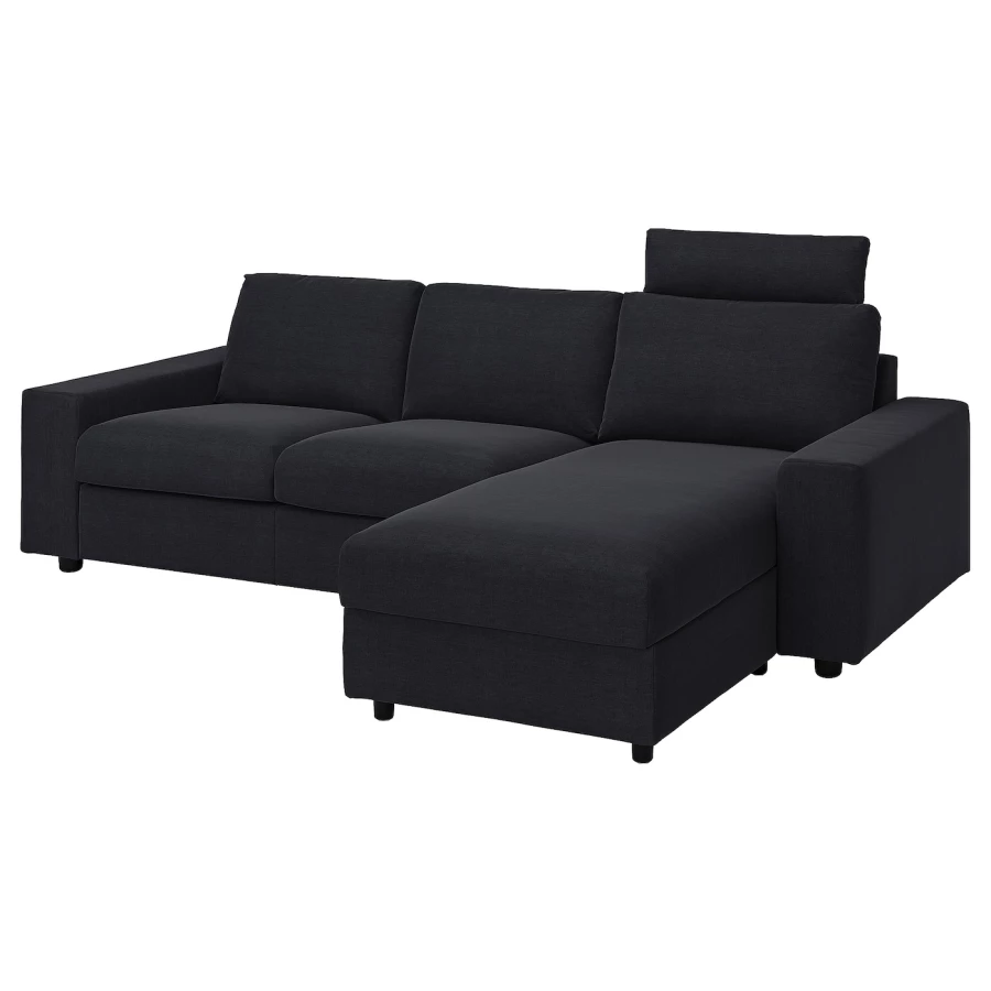 Чехол на 3-местный диван - IKEA VIMLE/ВИМЛЕ ИКЕА, 222х103 см, черный (изображение №1)