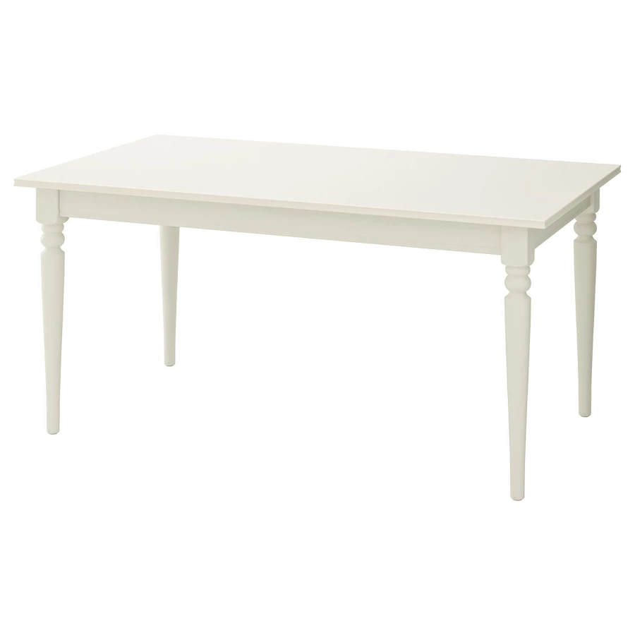 Раздвижной обеденный стол - IKEA INGATORP, 215/155х87х74 см, белый, ИНГАТОРП ИКЕА (изображение №1)