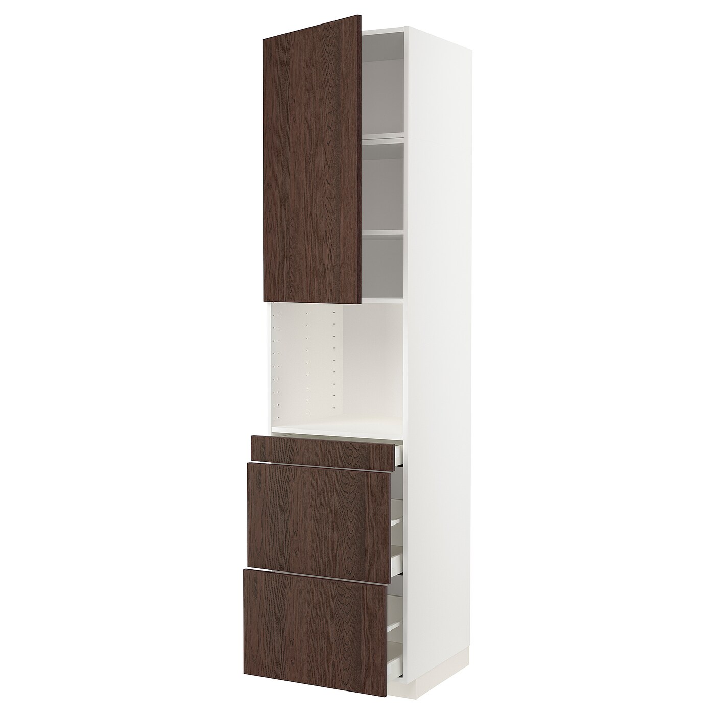 Шкаф - METOD / MAXIMERA  IKEA/ МЕТОД/МАКСИМЕРА  ИКЕА,  248х60 см, коричневый/белый