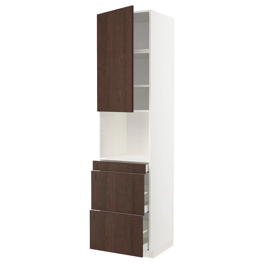Шкаф - METOD / MAXIMERA  IKEA/ МЕТОД/МАКСИМЕРА  ИКЕА,  248х60 см, коричневый/белый (изображение №1)