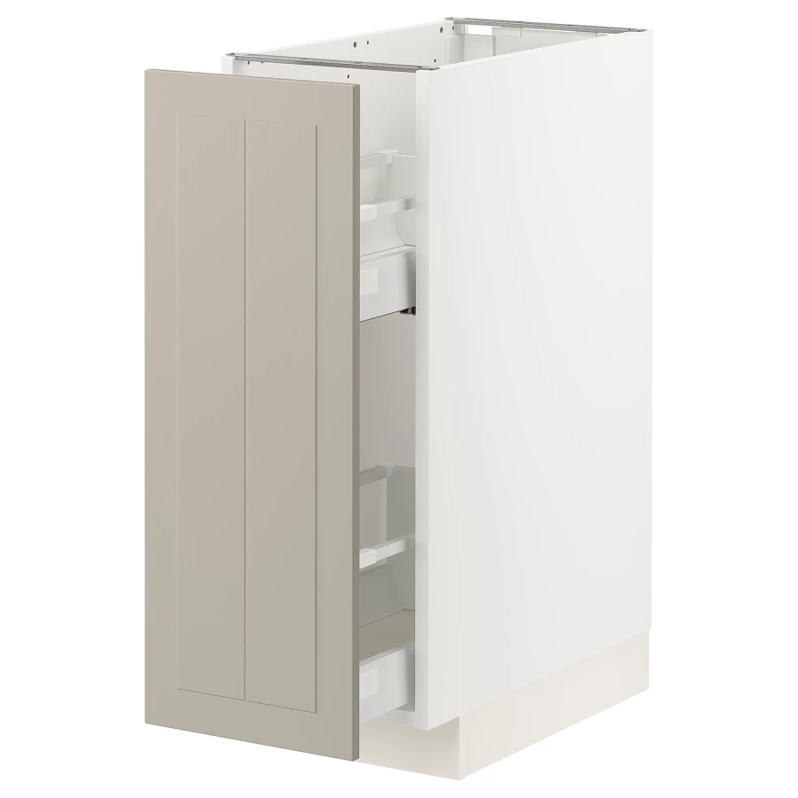 Напольный шкаф - IKEA METOD MAXIMERA, 88x62x30см, белый/темно-бежевый, МЕТОД МАКСИМЕРА ИКЕА (изображение №1)
