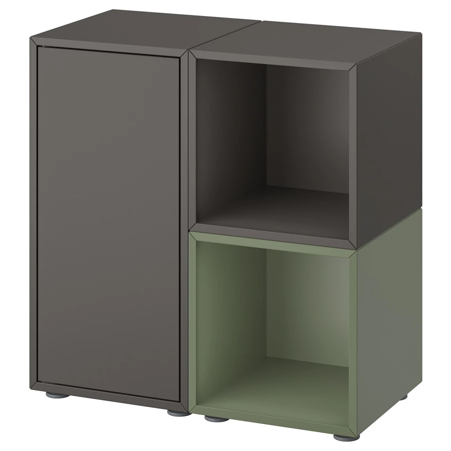 Комбинация для хранения - EKET IKEA/ ЭКЕТ ИКЕА,  72х70 см,  темно-серый/зеленый (изображение №1)