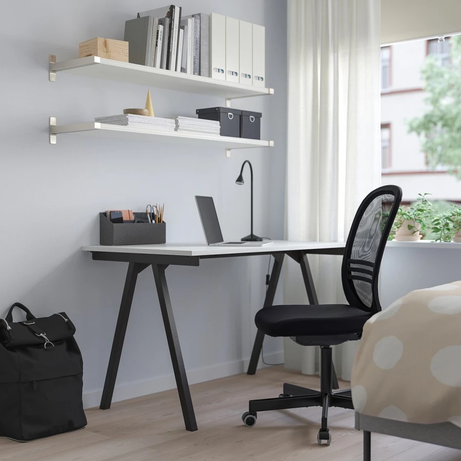 Письменный стол  - IKEA TROTTEN  /ТРОТТЕН ИКЕА, 120х75 см, белый (изображение №4)