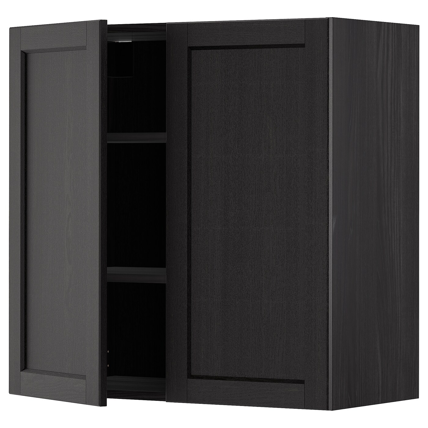 Навесной шкаф с полкой - METOD IKEA/ МЕТОД ИКЕА, 80х80 см, черный
