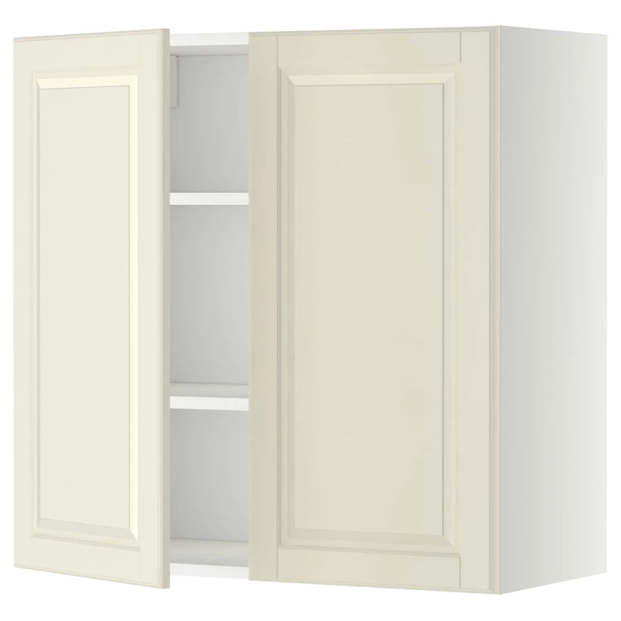 Навесной шкаф с полкой - METOD IKEA/ МЕТОД ИКЕА, 80х80 см, белый/кремовый (изображение №1)