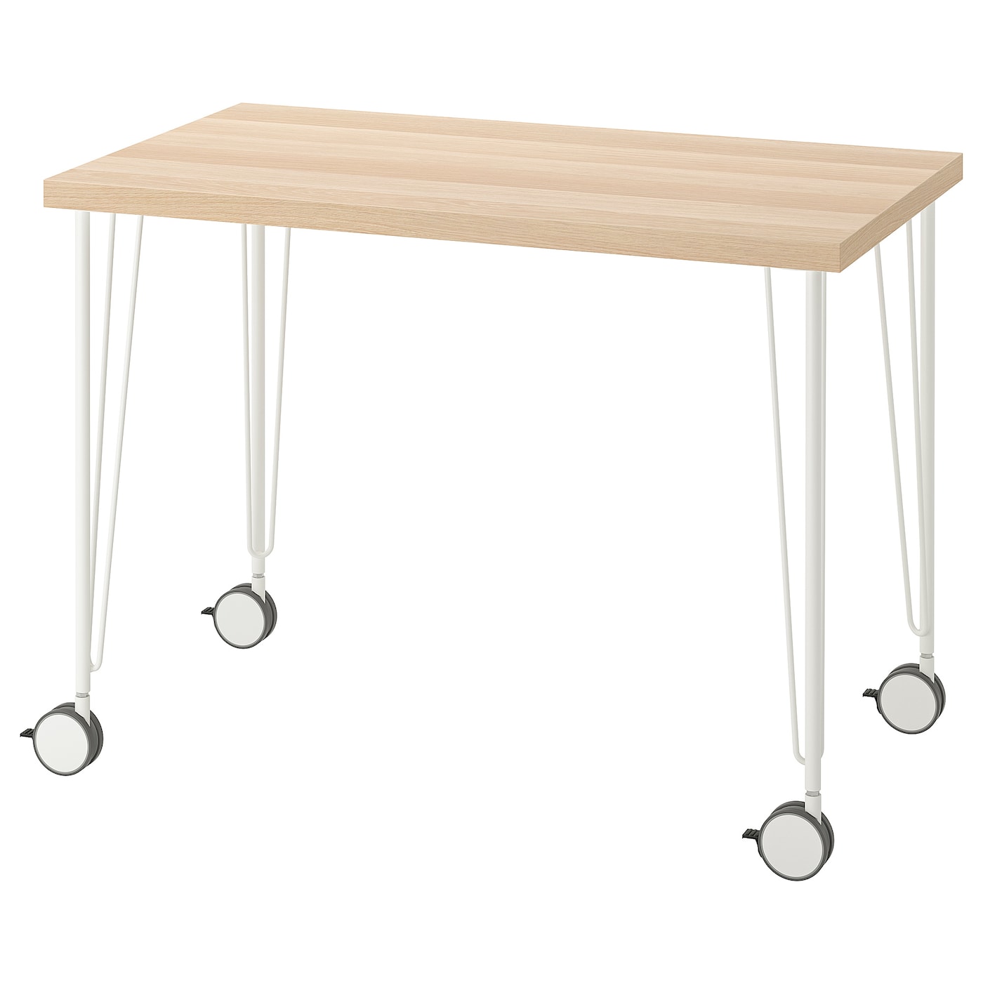 Письменный стол - IKEA LINNMON/KRILLE, 100х60 см, под беленый дуб/белый, ЛИННМОН/КРИЛЛЕ ИКЕА
