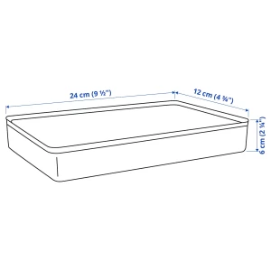 Второе фото. Коробка с крышкой - HARVMATTA IKEA/ ХАРВМАТТА ИКЕА, 12х6 см, белый/бежевый