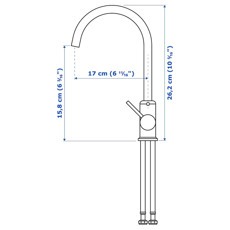 Смеситель - GLYPEN IKEA/ ГЛЮПЕН ИКЕА, 26 см,  хром (изображение №7)