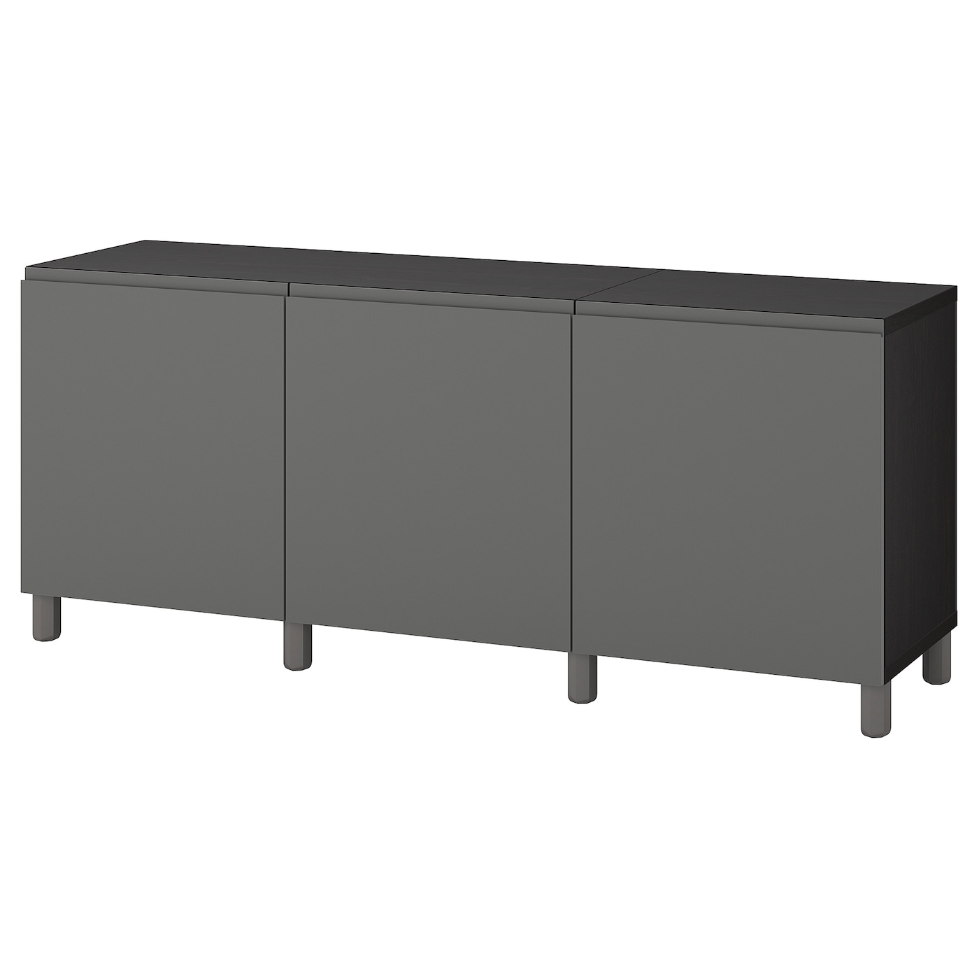 Комбинация для хранения - BESTÅ/ BESTА IKEA/ БЕСТА/БЕСТО ИКЕА, 180х74 см, темно-серый/черный