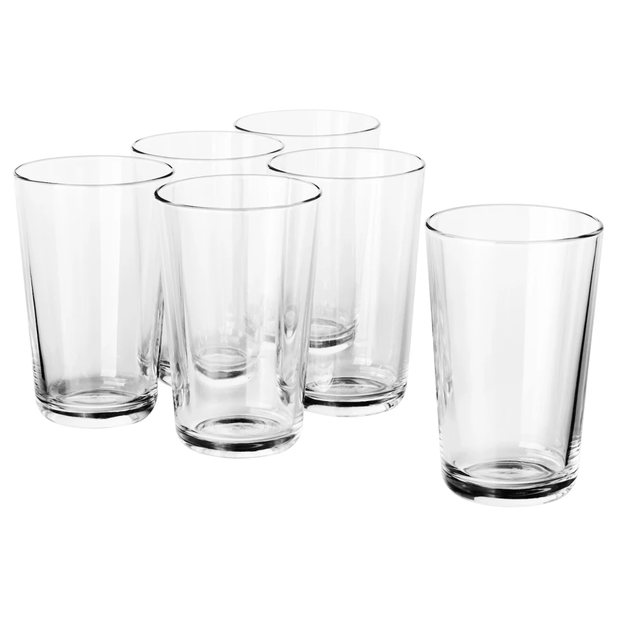 Набор стаканов, 6 шт. - IKEA 365+, 450 мл, прозрачное стекло, ИКЕА 365+ (изображение №1)