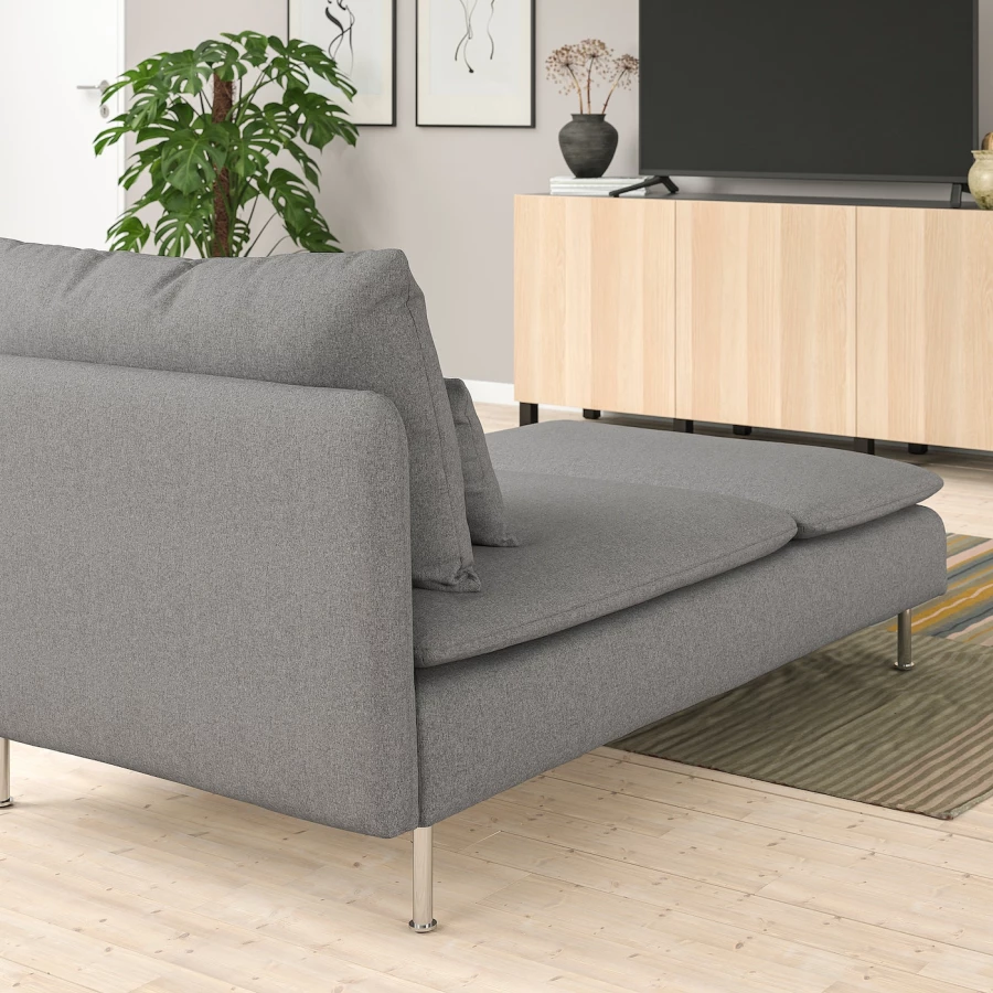 Кресло-кровать - IKEA SÖDERHAMN/SODERHAMN/СЕДЕРХАМН ИКЕА, 83х93х151 см, серый (изображение №3)