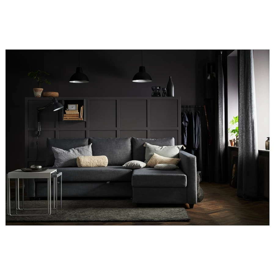 Угловой диван-кровать - IKEA FRIHETEN, 66x151x230см, cерый, ФРИХЕТЭН ИКЕА (изображение №2)