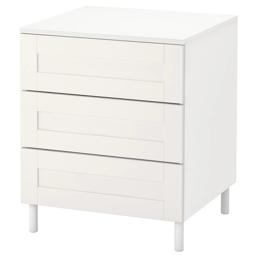 Комод - IKEA PLATSA/SANNIDAL/ПЛАТСА/САНИДАЛ ИКЕА, 57х60х73 см, белый (изображение №1)