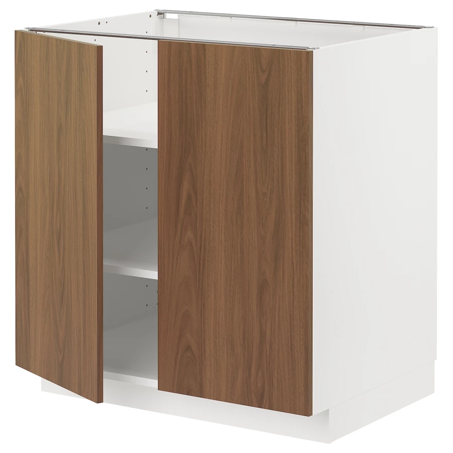 Напольный шкаф - METOD IKEA/ МЕТОД ИКЕА,  80х60 см, белый/коричневый (изображение №1)