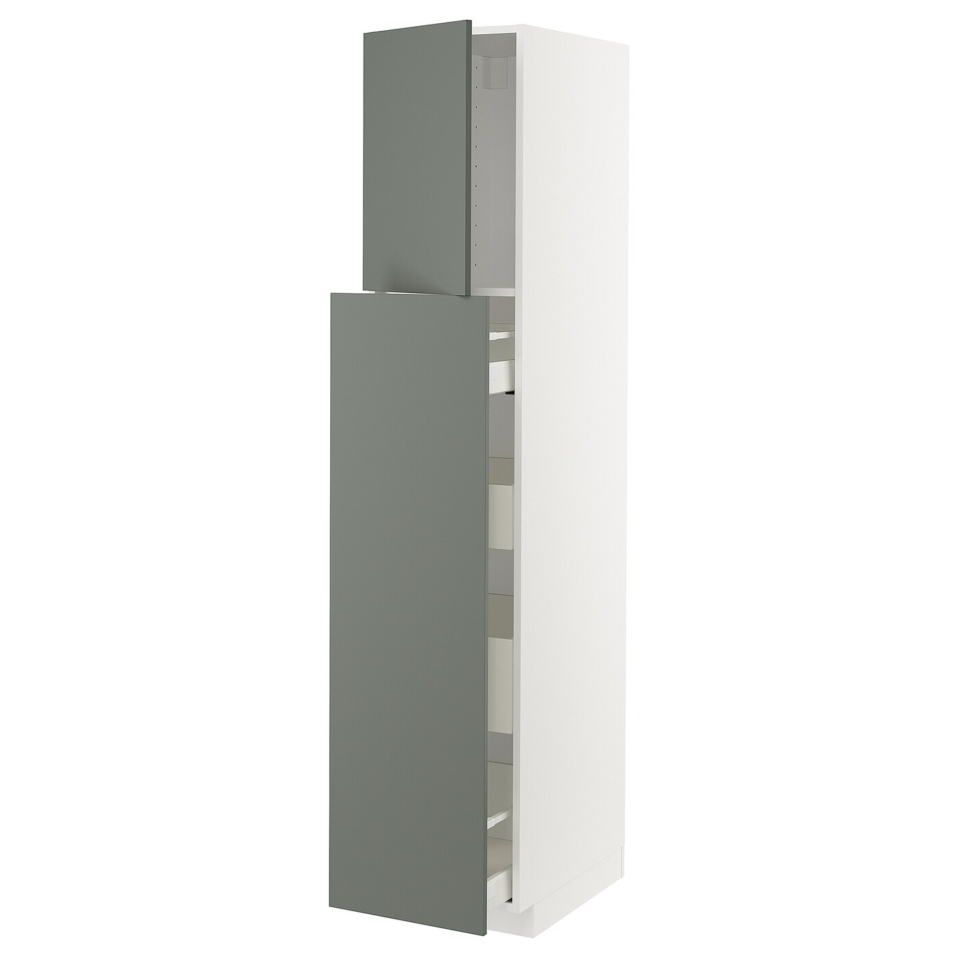 Высокий шкаф - IKEA METOD/MAXIMERA/МЕТОД/МАКСИМЕРА ИКЕА, 200х60х40 см, белый/темно-серый