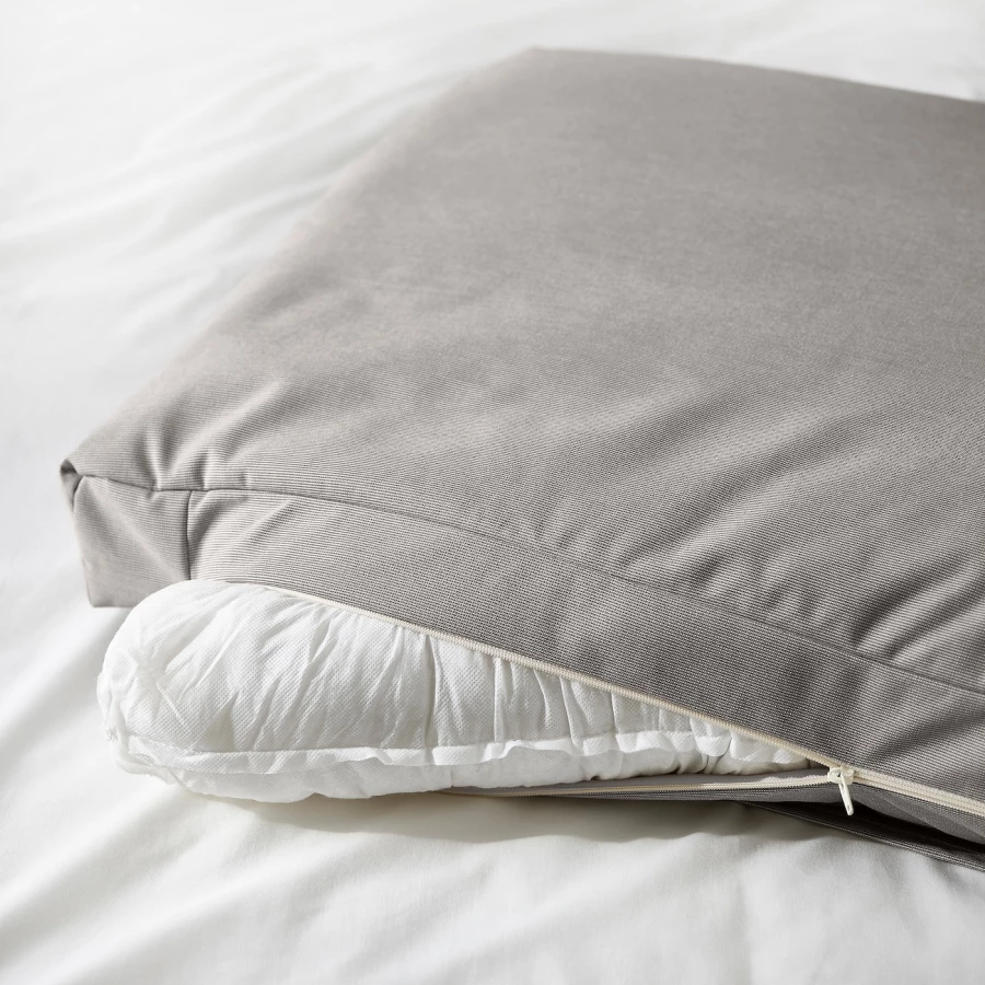 Каркас кровати с мягкой обивкой - IKEA SAGESUND, 200х140 см, серый, САГЕСУНД ИКЕА (изображение №5)