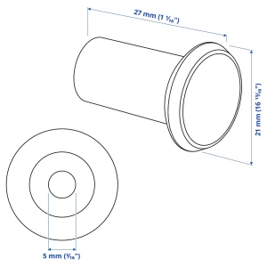 Второе фото. Ручка-кнопка - IKEA GUBBARP, 2.1 см, белый, ГУББАРП ИКЕА
