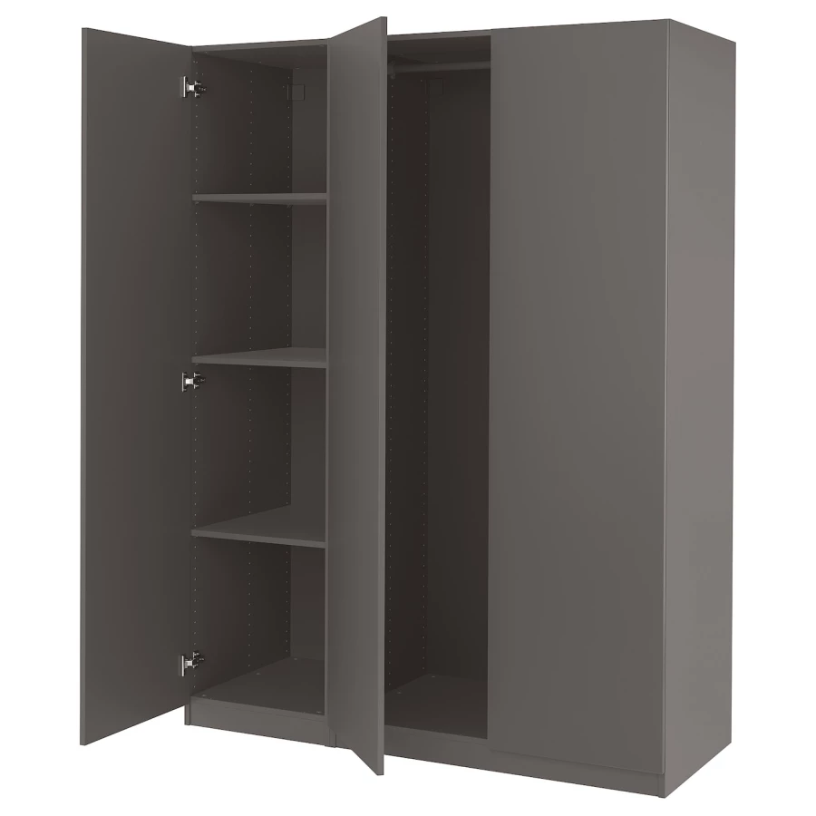 Гардероб - IKEA PAX/FORSAND/ПАКС/ФОРСАНД ИКЕА, 150x60x201 см, темно-серый (изображение №1)