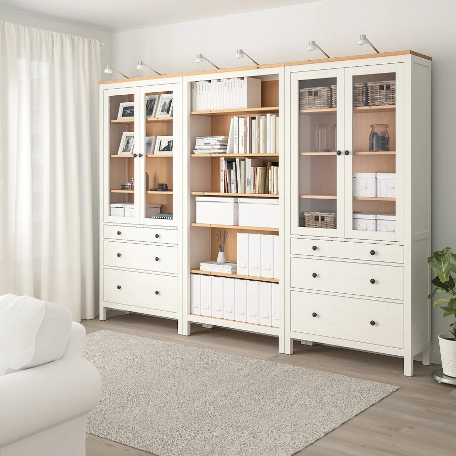 Комбинация для хранения - IKEA HEMNES/ ХЕМНЕС ИКЕА, 197x270 см, белый (изображение №2)