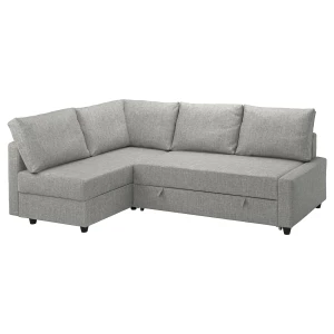 Угловой диван со спальным местом - IKEA FRIHETEN, 86х90х230 см, светло-серый, ФРИХЕТЭН ИКЕА