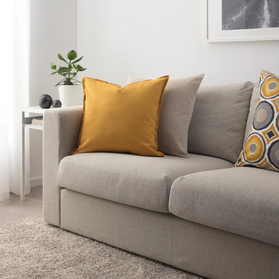 Чехол на подушку - GURLI IKEA/ ГУРЛИ ИКЕА, 50х50 см,  желтый (изображение №3)