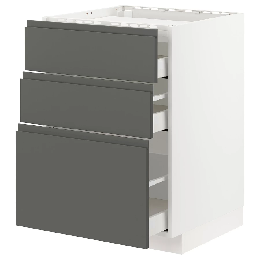 Напольный шкаф  - IKEA METOD MAXIMERA, 88x62,1x60см, белый/серый, МЕТОД МАКСИМЕРА ИКЕА (изображение №1)