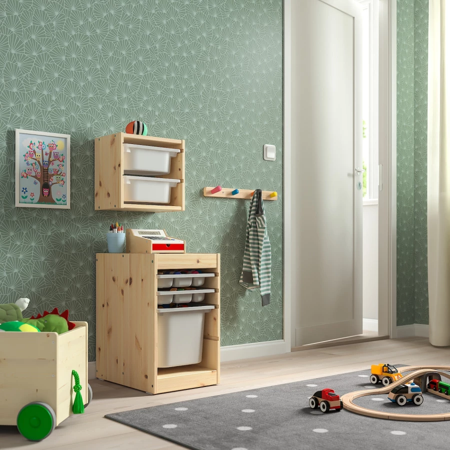 Стеллаж детский - IKEA TROFAST, 32x21x30 см, светло-коричневый, ИКЕА (изображение №3)