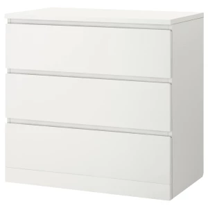 Комод с 3 ящиками - IKEA MALM МАЛЬМ ИКЕА, белый, 80x78х48 см