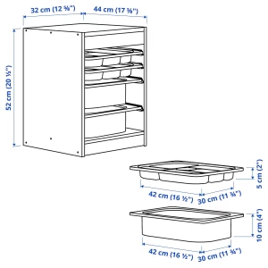 Второе фото. TROFAST Полка с контейнером/поддонами ИКЕА