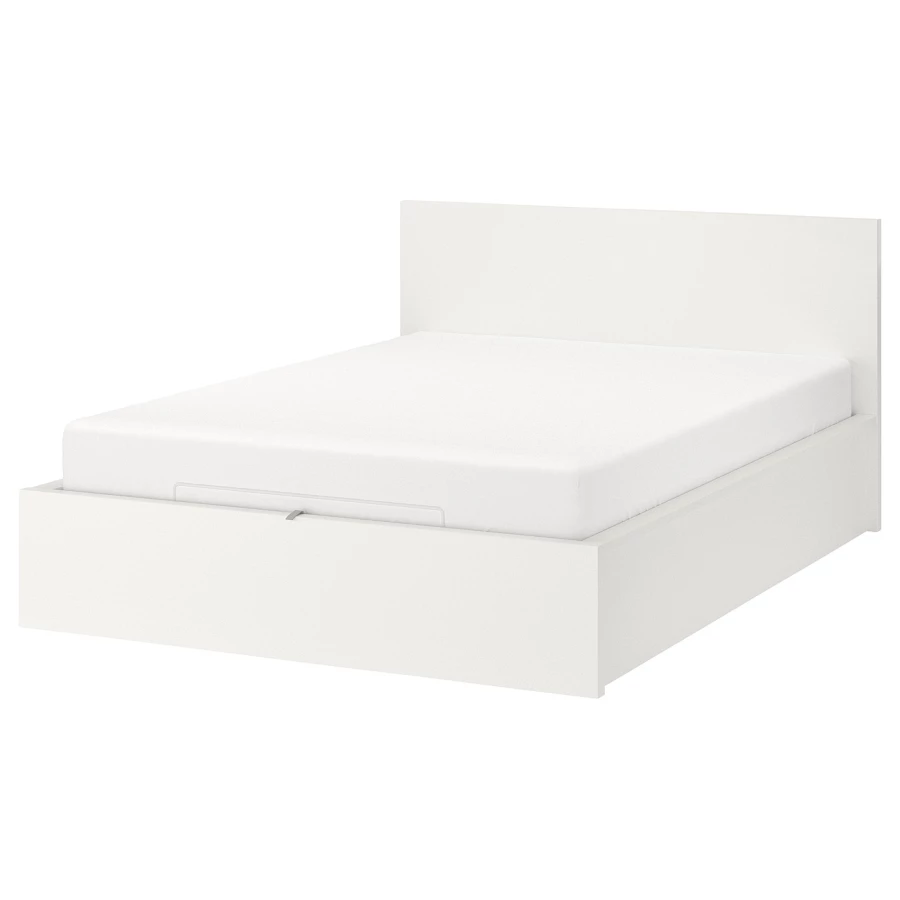 Кровать с подъемным механизмом - IKEA MALM, 180x200 см, белая МАЛЬМ ИКЕА (изображение №1)