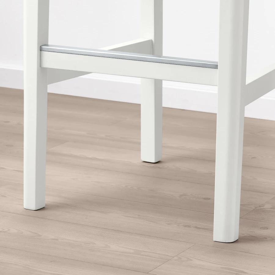 Барный стул со спинкой - BERGMUND IKEA/БЕРГМУНД ИКЕА, 110х45х49 см, бежевый (изображение №7)
