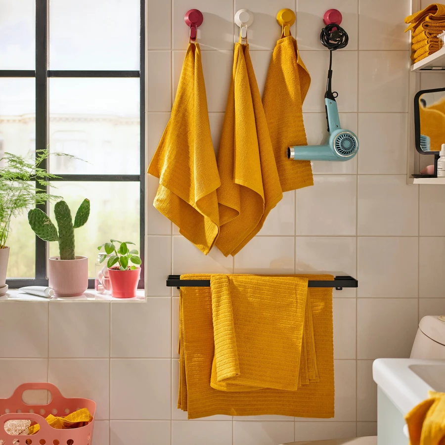 Банное полотенце - IKEA VÅGSJÖN/VAGSJON, 150х100 см, оранжевый, ВОГШЁН ИКЕА (изображение №5)
