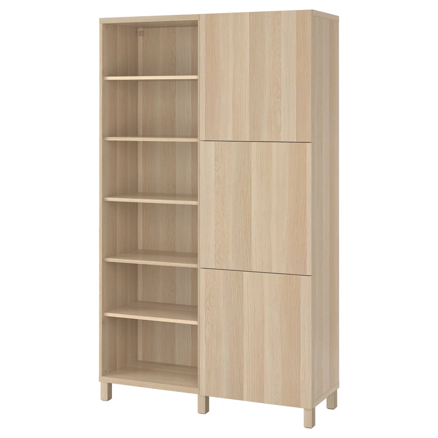 Книжный шкаф с дверцей - IKEA BESTA, 120x42x202 см, коричневый, БЕСТА ИКЕА (изображение №1)