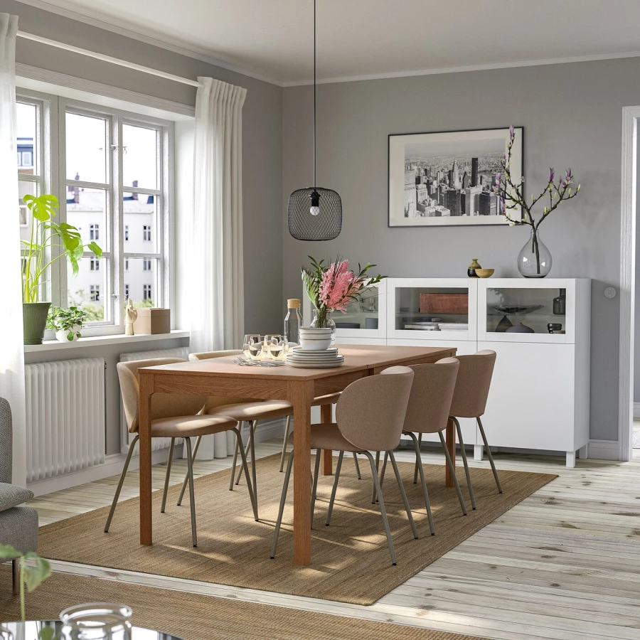 Стол и 4 стула - EKEDALEN / KRYLBO IKEA/ ЭКЕДАЛЕН/КРЫЛЬБО ИКЕА, 180/120х80х75 см, коричневый (изображение №2)