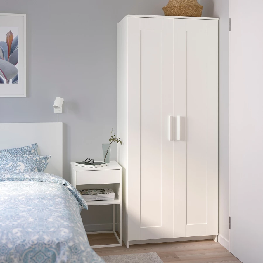 Комплект мебели для спальни - IKEA BRIMNES, 160х200см, белый, БРИМНЭС ИКЕА (изображение №7)
