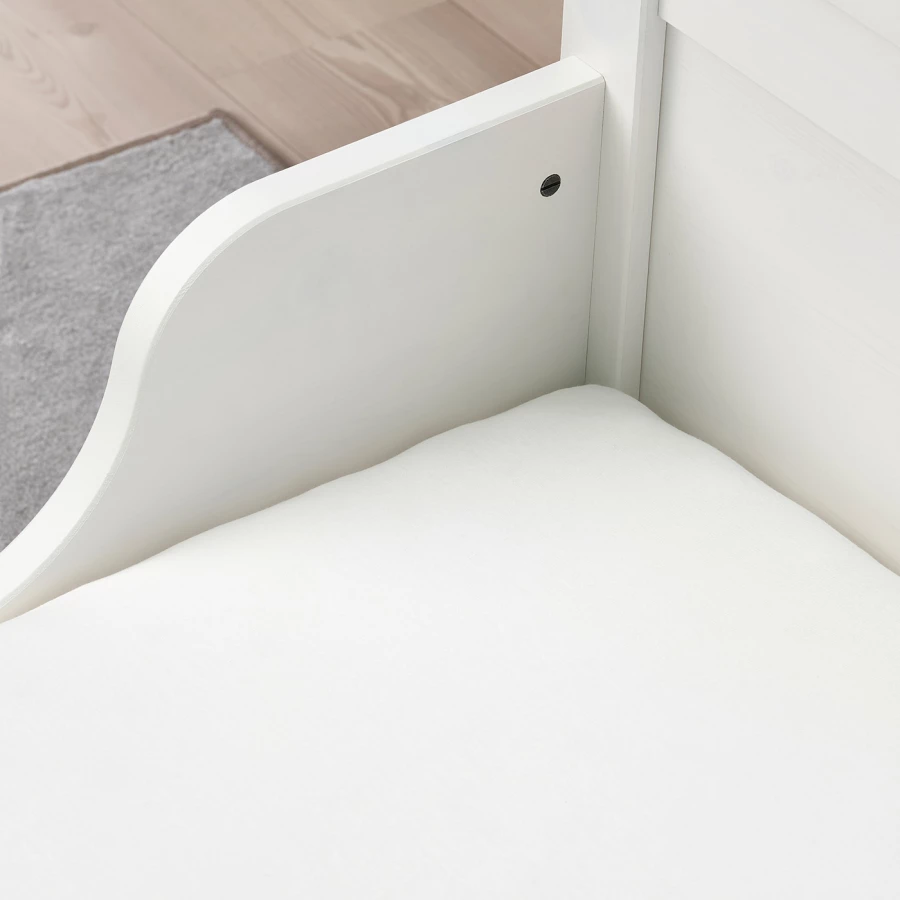 Простыня детская натяжная - LEN IKEA/ ЛЕН ИКЕА, 80х130  см, белый (изображение №3)