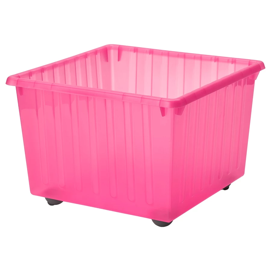 Ящик для хранения на колесиках - VESSLA IKEA/ ВЕССЛА ИКЕА, 39х39 см, розовый (изображение №1)