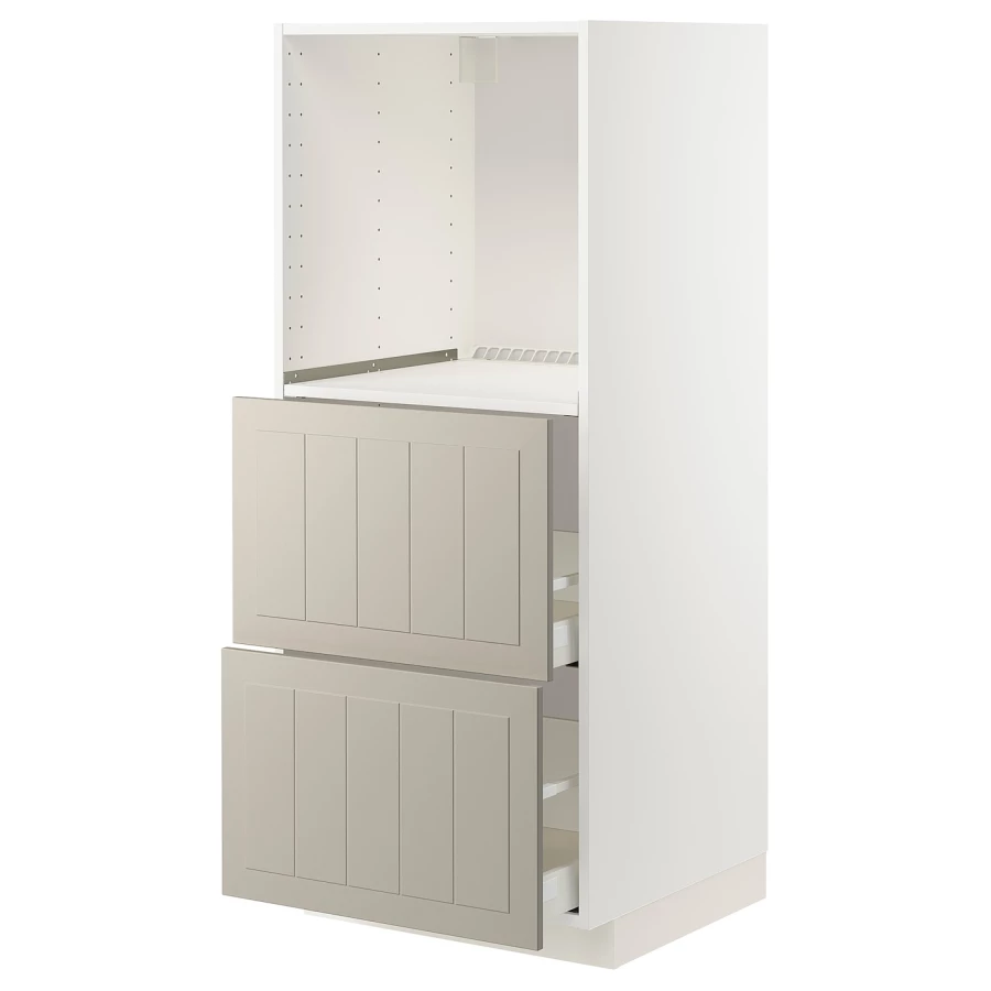 Напольный шкаф  - IKEA METOD MAXIMERA, 148x61,9x60см, белый/светло-серый, МЕТОД МАКСИМЕРА ИКЕА (изображение №1)