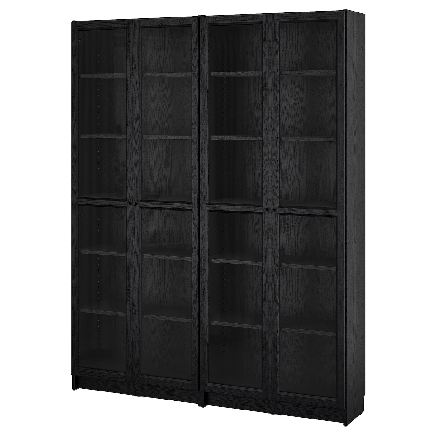 Книжный шкаф -  BILLY / OXBERG IKEA/ БИЛЛИ/ ОКСБЕРГ ИКЕА, 160х202 см, черный