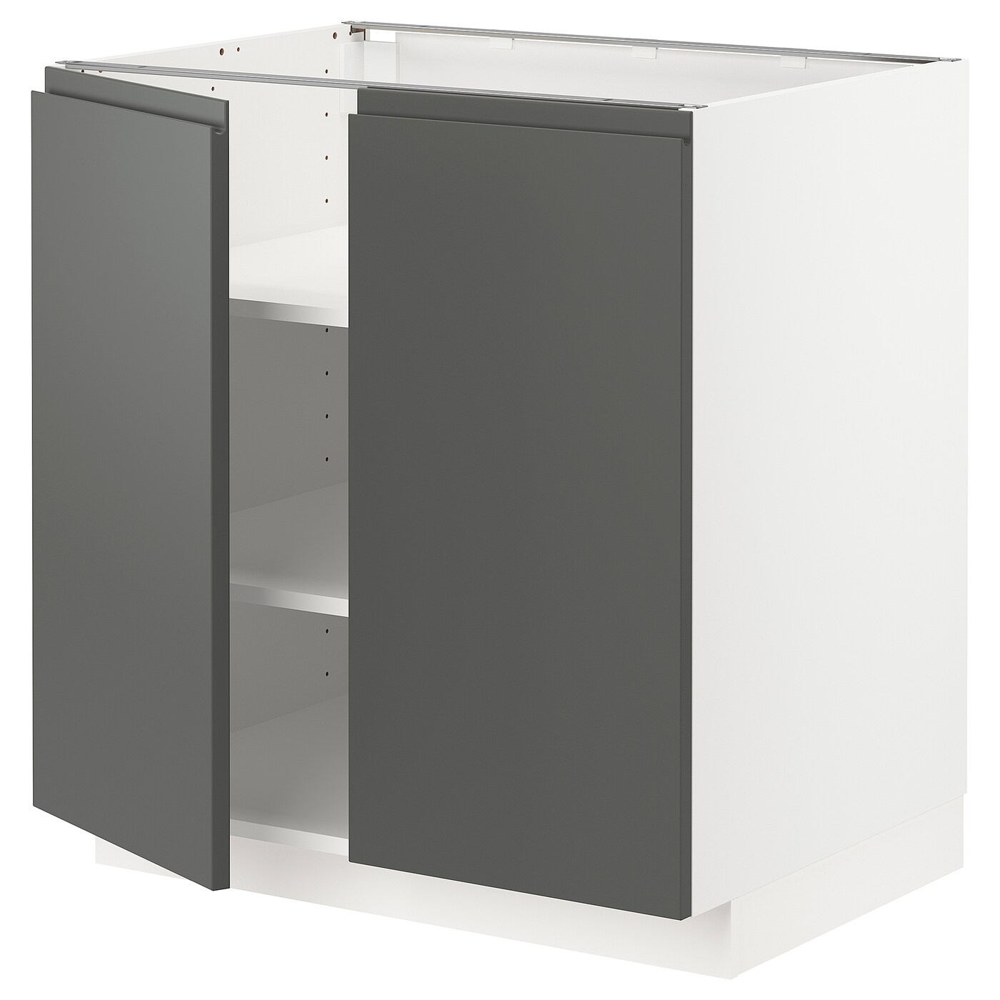 Напольный шкаф - IKEA METOD, 88x62x80см, белый/темно-серый, МЕТОД ИКЕА