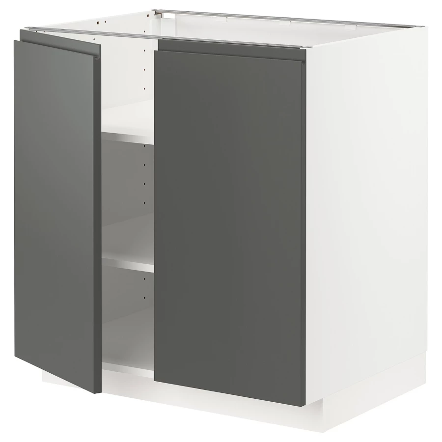 Напольный шкаф - IKEA METOD, 88x62x80см, белый/темно-серый, МЕТОД ИКЕА (изображение №1)