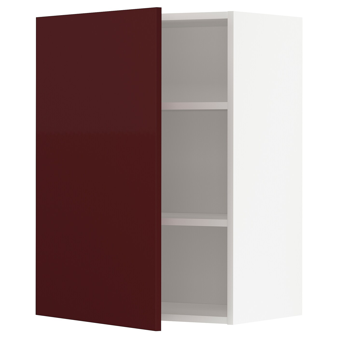 Навесной шкаф с полкой - METOD IKEA/ МЕТОД ИКЕА, 80х60 см, белый/красный