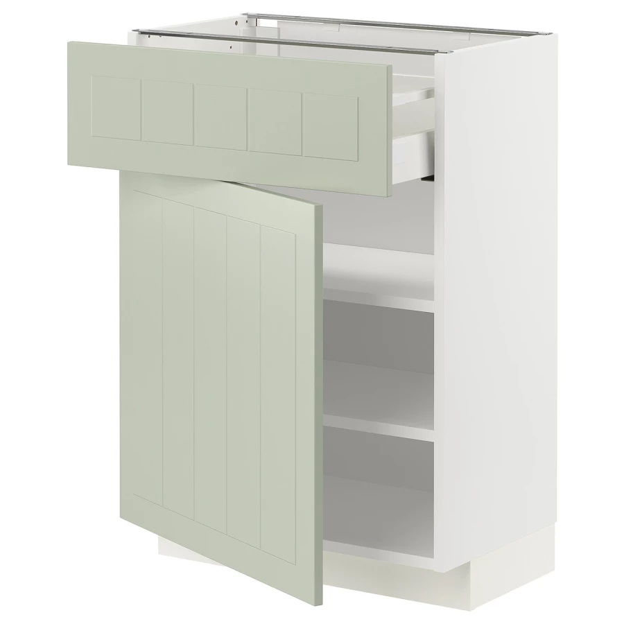 Напольный шкаф - IKEA METOD MAXIMERA, 88x39,5x60см, белый/светло-зеленый, МЕТОД МАКСИМЕРА ИКЕА (изображение №1)