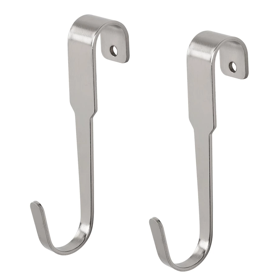 Крючок - HULTARP IKEA/ ГУЛЬТАРП ИКЕА, 11х1,8 см, серебряный (изображение №1)